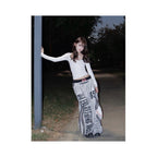 American retro sports sweatpants for women in winter new letter printed washed distressed street style wide leg pants floor pants image 3