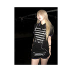 Y2k subculture lapel short sleeved women s summer new style musical note print palace style visual short T shirt spicy girl top image 4