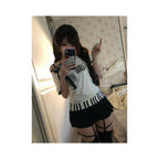 Y2k light Asian style V neck short sleeved women s summer new style letter print tight waist collection spicy girl short T shirt top ins image 3