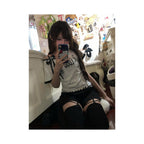 Y2k light Asian style V neck short sleeved women s summer new style letter print tight waist collection spicy girl short T shirt top ins image 4