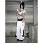 Y2k subculture round neck shoulder short sleeved women s summer new style portrait print spicy girl short T shirt visual top image 4