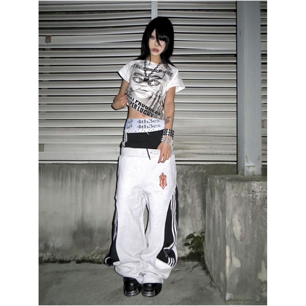 Y2k subculture round neck shoulder short sleeved women s summer new style portrait print spicy girl short T shirt visual top image 4