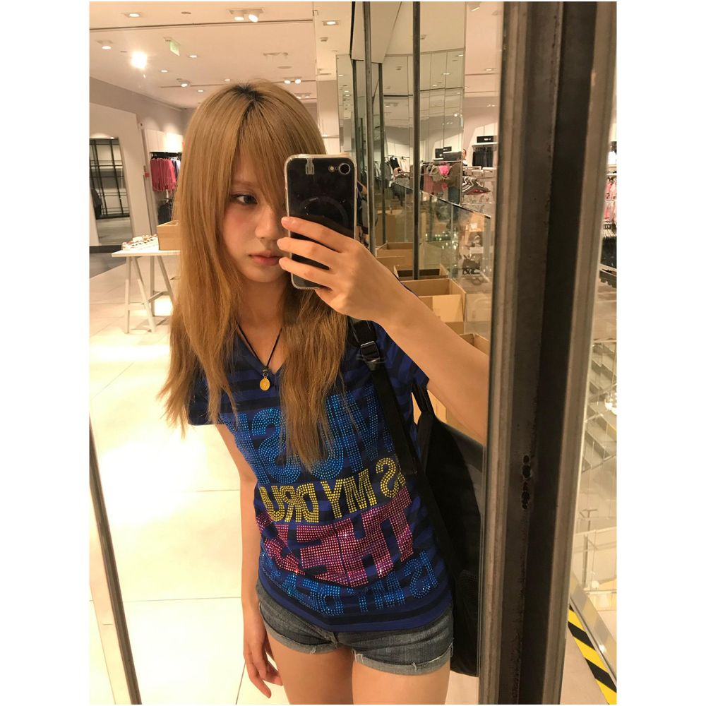 Y2k subculture shoulder short sleeved women s summer new letter hot diamond striped short T shirt slim fit and slimming spicy girl top image 3