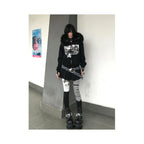 Abi Street Hairy Collar Hoodie Women s Spring and Autumn Subculture Printed Zipper cardigan Coat y2k Top ins image 5