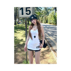 White medium to long I shaped camisole women s summer new style Gothic print slim fit and slimming look paired with vest and spicy girl top image 0