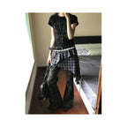 American retro shoulder T shirt women s summer new lace lace lace short sleeved tight waist versatile top ins image 5