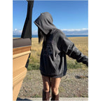 American retro hooded sweatshirt women s autumn new item cat paw letter printed vintage pullover jacket top ins image 4