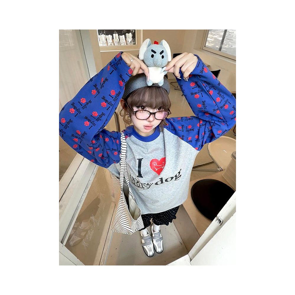 American retro round neck shoulder long sleeved T shirt for women s early autumn new oversized T shirt casual versatile top ins image 0