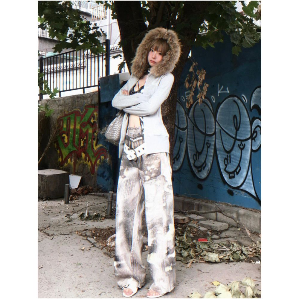 American retro fur collar hooded sweatshirt women s summer new zipper cardigan jacket slim fit and versatile top trendy image 5