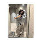 American college style Henry collar long sleeved T shirt for women s early autumn new item contrasting color splicing striped versatile T shirt top ins image 5