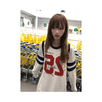 American retro street style long sleeved T shirt for women in autumn new digital embroidery graffiti print casual versatile top image 2
