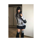 American retro long sleeved T shirt for women s autumn new item Dream Butterfly print loose round neck T shirt oversized top image 2
