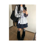 American retro long sleeved T shirt for women s autumn new item Dream Butterfly print loose round neck T shirt oversized top image 3