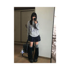 American retro long sleeved T shirt for women s autumn new item Dream Butterfly print loose round neck T shirt oversized top image 4