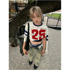 American college style round neck long sleeved T shirt for women in autumn new digital embroidery contrasting color street style base shirt top