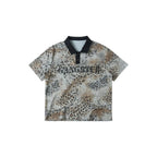 Saxgenwon santiago phantom leopard digital printing distressed short wide shoulder polo short sleeve t shirt image 1