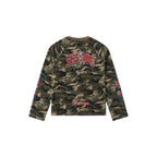 Saxgenwon supreme streetwear waffle knit camo digital print knitted long sleeve graphic tee image 1