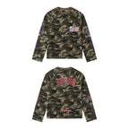 Saxgenwon supreme streetwear waffle knit camo digital print knitted long sleeve graphic tee image 0