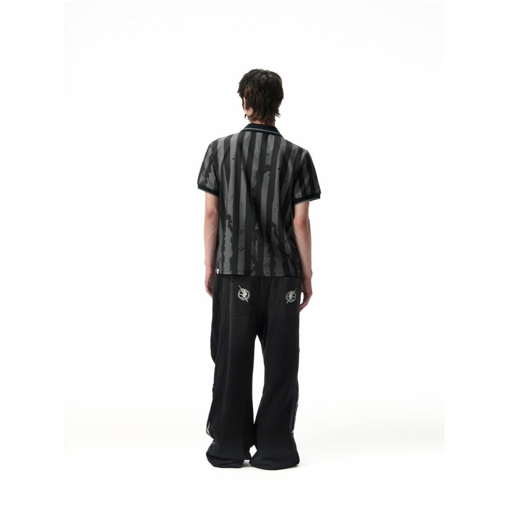 Sgw over dose striped flag digital printing street retro right shoulder version quick drying cool short sleeved jersey image 2