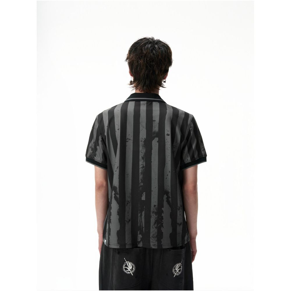 Sgw over dose striped flag digital printing street retro right shoulder version quick drying cool short sleeved jersey image 4