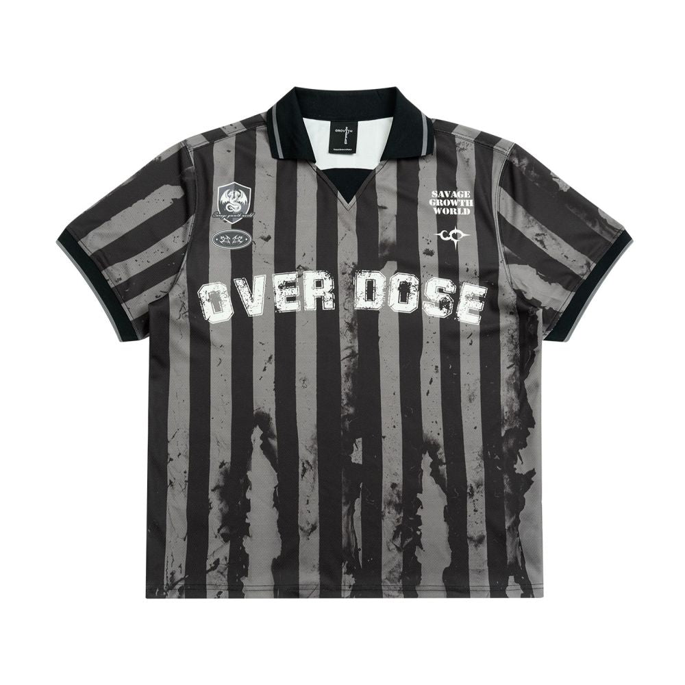 Sgw over dose striped flag digital printing street retro right shoulder version quick drying cool short sleeved jersey image 0