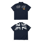 Saxgenwon uk union jack flag print embroidered beaded pure cotton streetwear cursive shoulder polo short sleeve t shirt image 4