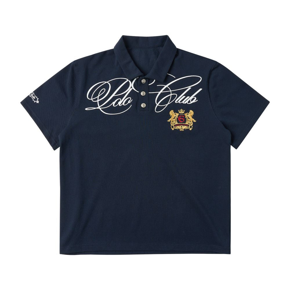 Saxgenwon uk union jack flag print embroidered beaded pure cotton streetwear cursive shoulder polo short sleeve t shirt