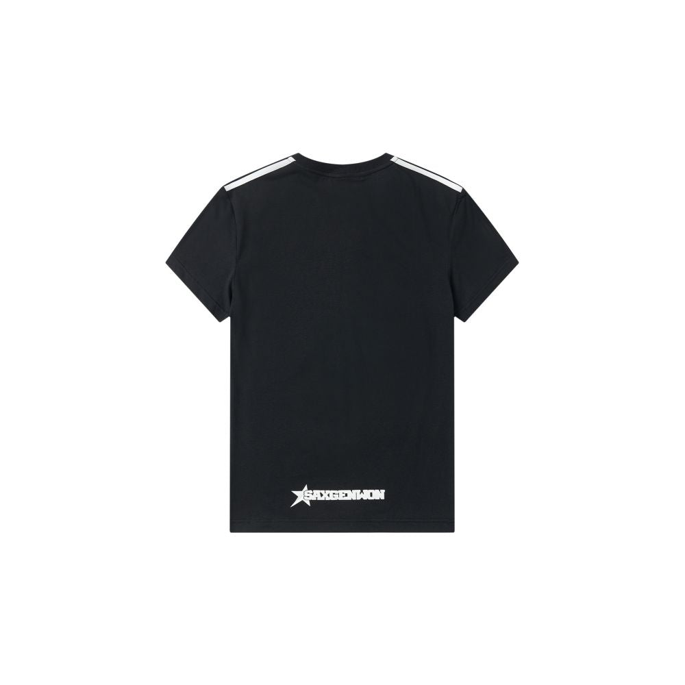 Saxgenwon street race stretch slim fit striped crew neck streetwear print summer trendy regular shoulder short sleeve t shirt image 2