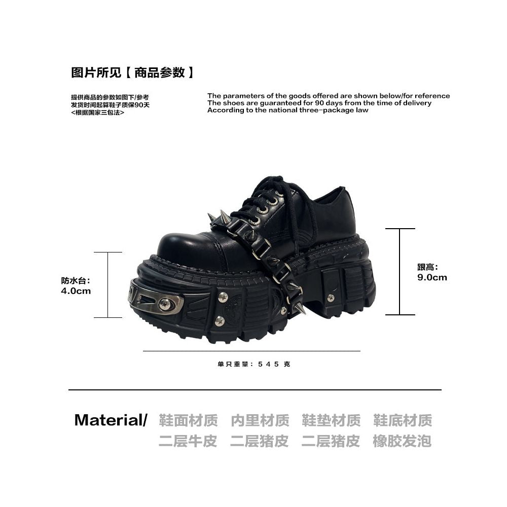 Mibvias Original Gothic Heavy Metal Subculture Platform Punk Style Y2K Hot Girl Single Shoes for Women