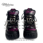 Mib Vias niche original Cybergoth single shoe men s and women s heavy metal willow nail hand polished high top single shoe image 2