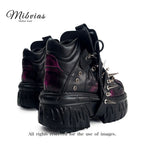 Mib Vias niche original Cybergoth single shoe men s and women s heavy metal willow nail hand polished high top single shoe image 4