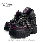 Mib Vias niche original Cybergoth single shoe men s and women s heavy metal willow nail hand polished high top single shoe image 0