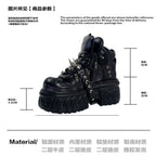 Mib Vias niche original Cybergoth single shoe men s and women s heavy metal willow nail hand polished high top single shoe