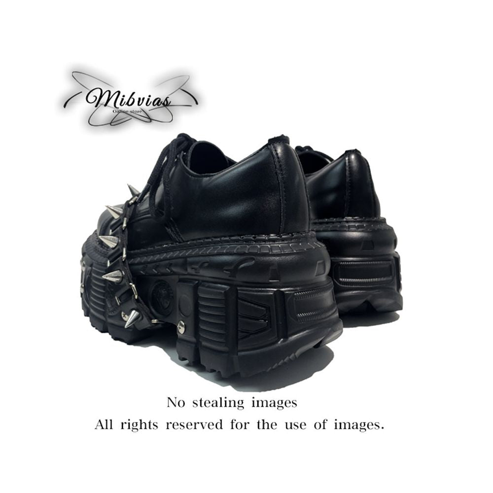 Mibvias original gothic heavy metal subculture sponge cake thick sole small punk style y2k spicy girl single shoe woman image 4
