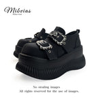 MIbvias punk dark skeleton metal single shoe y2k spicy girl dwarf music height increasing sponge cake thick sole single shoe for women image 1