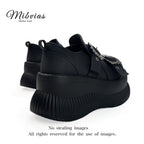 MIbvias punk dark skeleton metal single shoe y2k spicy girl dwarf music height increasing sponge cake thick sole single shoe for women image 4