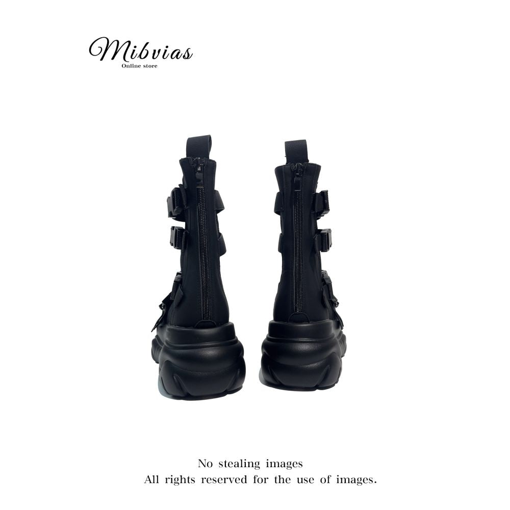 MIbvias Petite Height Increasing Gothic Punk Hot Girl Style Mesh Breathable Platform Sandals with Ugly Cute Big Head Design image 4