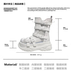 MIbvias Petite Height Increasing Gothic Punk Hot Girl Style Mesh Breathable Platform Sandals with Ugly Cute Big Head Design