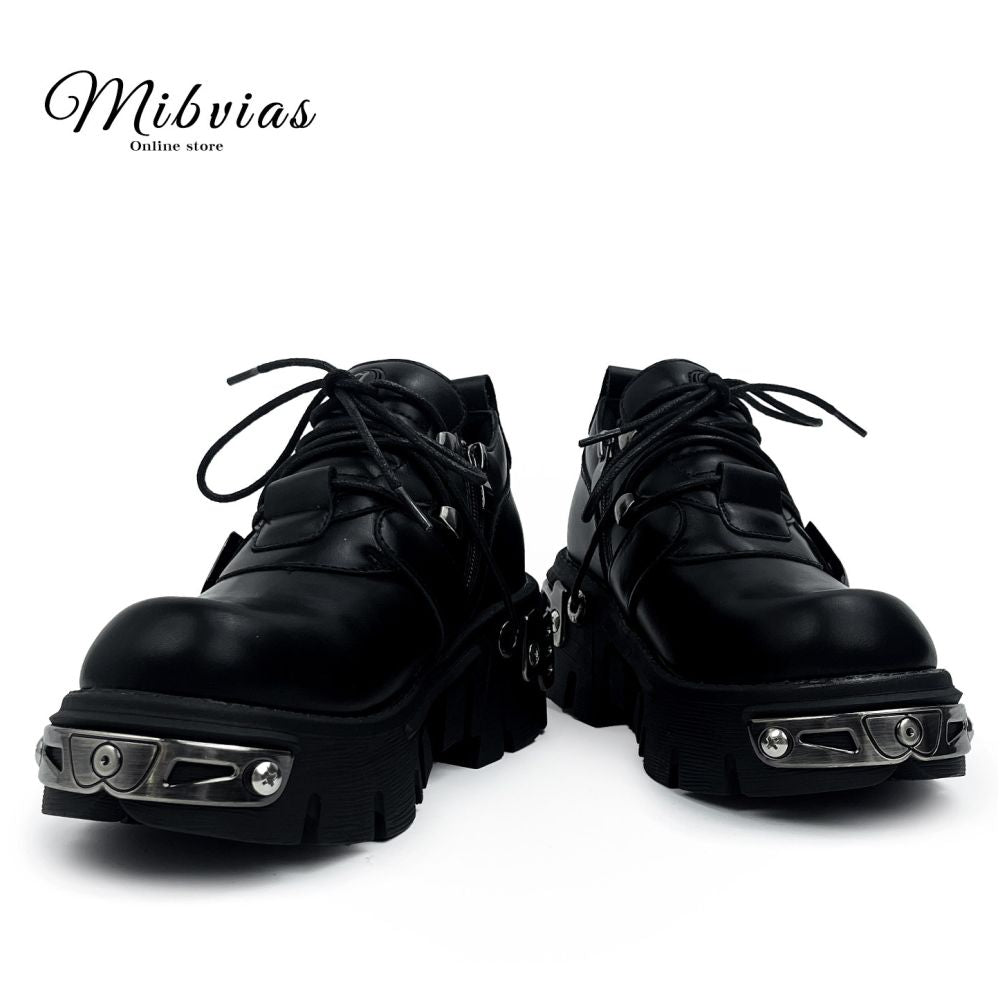 Mib Vias Spanish fashion brand dark punk style heavy metal sponge cake single shoe for men and women shallow mouth low top single shoe image 2