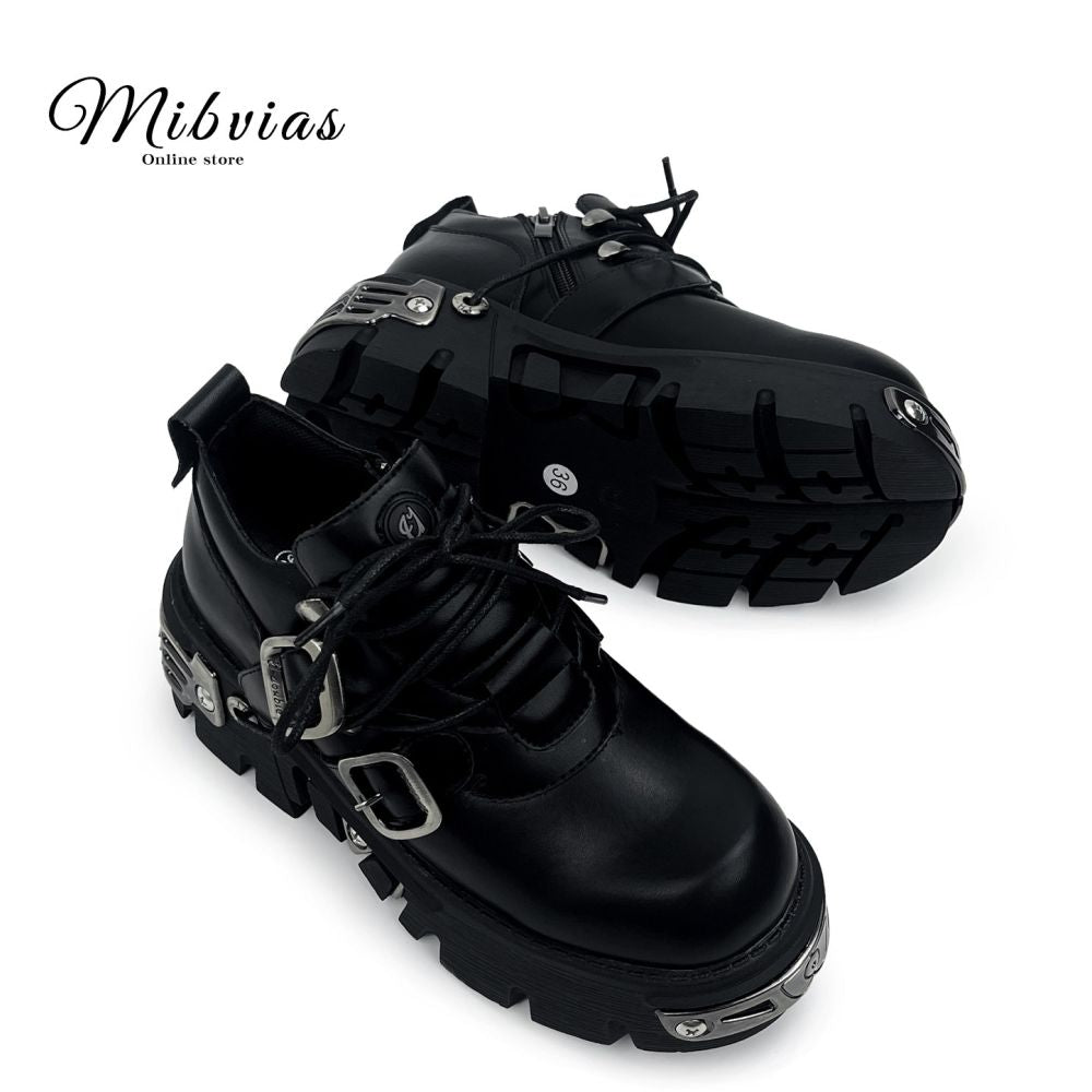 Mib Vias Spanish fashion brand dark punk style heavy metal sponge cake single shoe for men and women shallow mouth low top single shoe image 3
