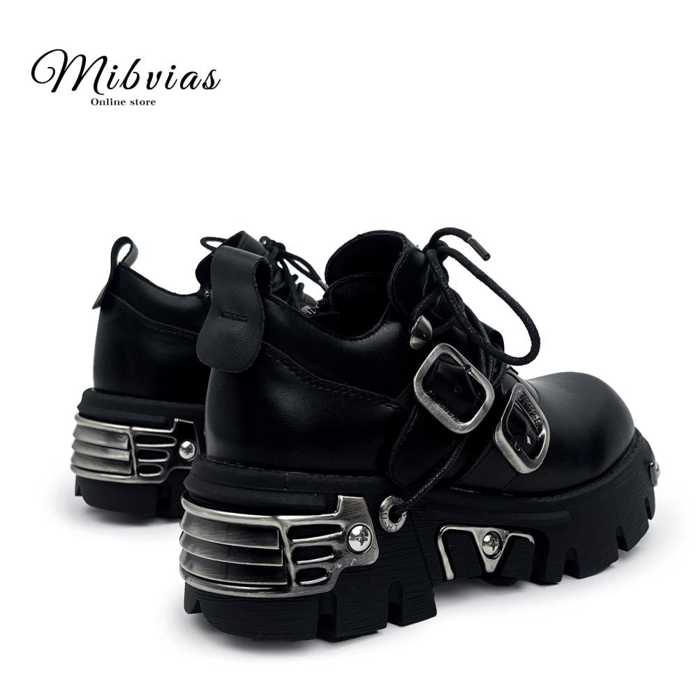 Mib Vias Spanish fashion brand dark punk style heavy metal sponge cake single shoe for men and women shallow mouth low top single shoe image 4