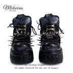 Mib Vias original Gothic sponge cake thick soled high top single shoe for men and women heavy metal willow nail street rock single shoe image 2