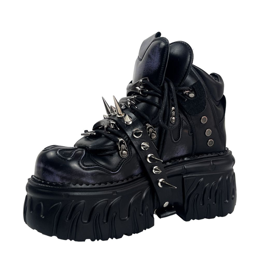 Mib Vias original Gothic sponge cake thick soled high top single shoe for men and women heavy metal willow nail street rock single shoe image 5