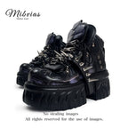 Mib Vias original Gothic sponge cake thick soled high top single shoe for men and women heavy metal willow nail street rock single shoe image 0