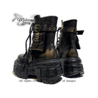 Mibvias Gothic Dark Knight Boots Vintage Spanish Trendy Brand Side Bag Rock Boots Punk Martin Boots image 4
