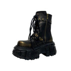Mibvias Gothic Dark Knight Boots Vintage Spanish Trendy Brand Side Bag Rock Boots Punk Martin Boots image 5