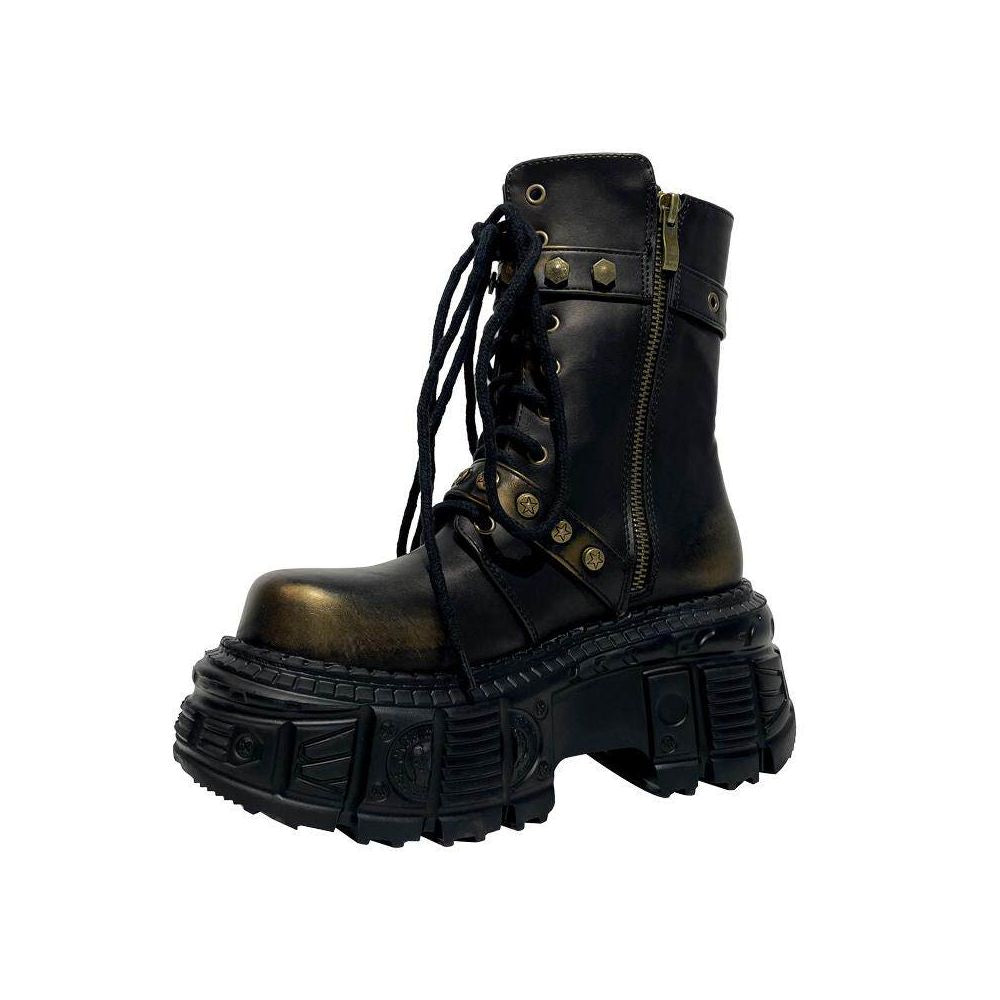 Mibvias Gothic Dark Knight Boots Vintage Spanish Trendy Brand Side Bag Rock Boots Punk Martin Boots image 5