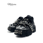 Mib Vias original niche design rivet thick sole single shoe for men and women dark punk spicy street fashion shoes image 0