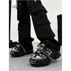 Mib Vias original niche design rivet thick sole single shoe for men and women dark punk spicy street fashion shoes image 3