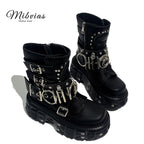 Mib Vias original heavy metal dark goth Martin shoes women s rock cool y2k spicy girl dwarf music short boots image 3